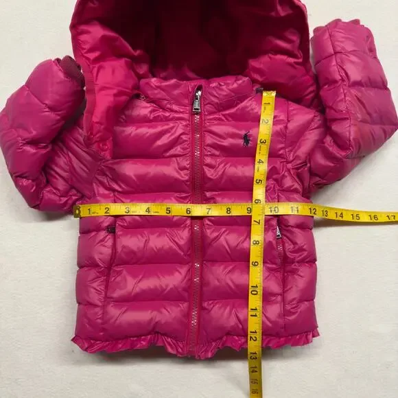 Polo Ralph Lauren Toddler Girl's 2/2T Water-Repellent 650 Fill‎ Down Jacket Pink - Picture 10 of 13